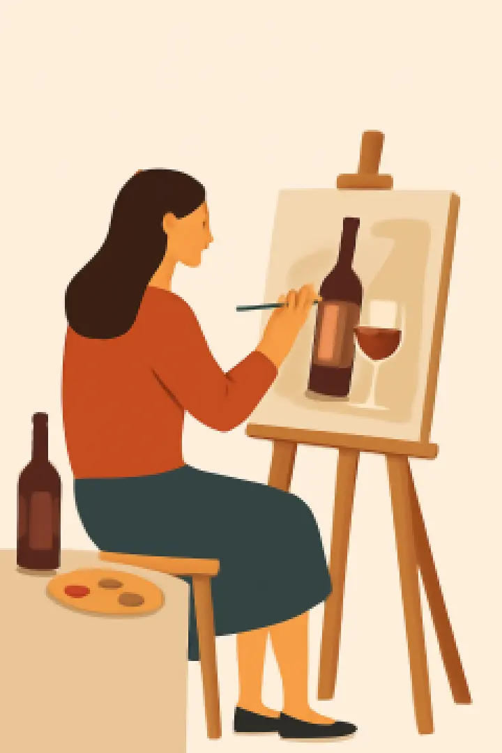 Wine Painting Masterclass at  the Restaurant ,,Askaneli Terrassa''