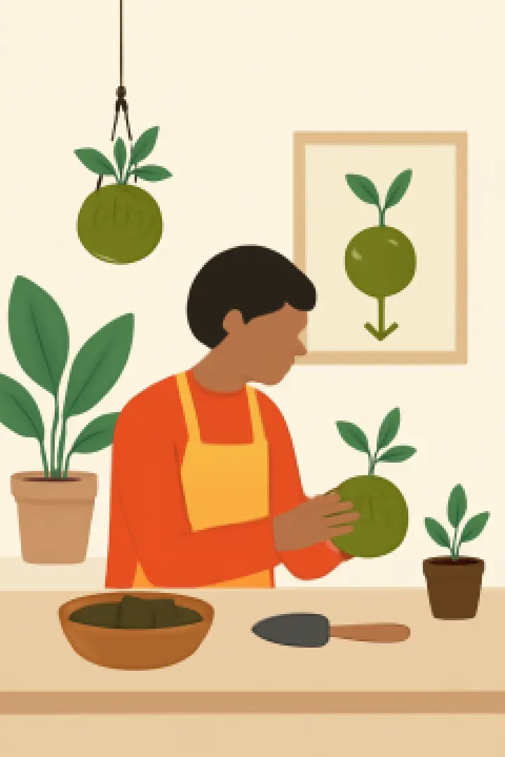 Kokedama Art at Kiketi Farm