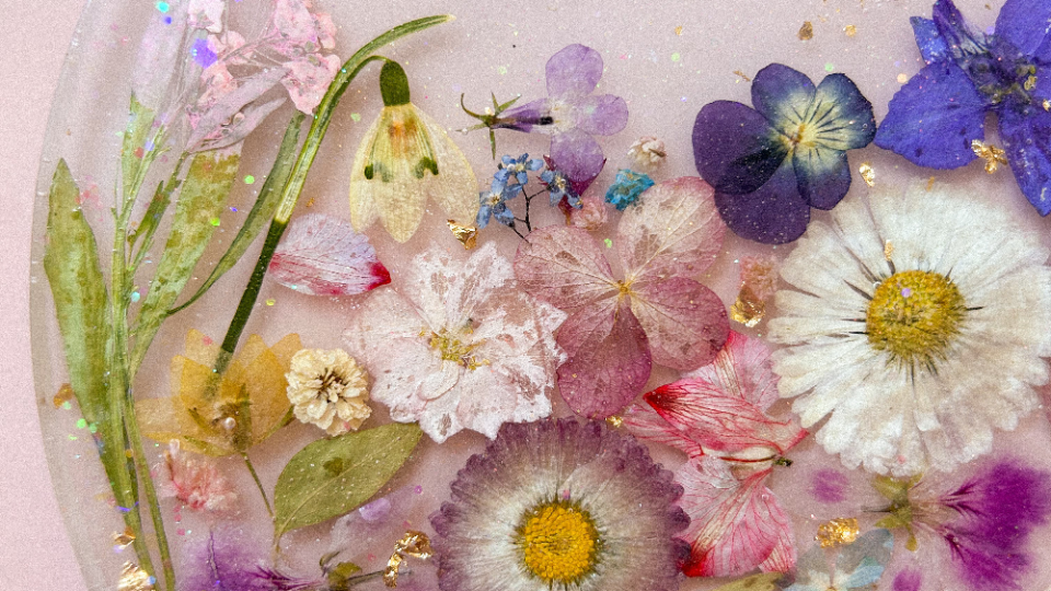 Создаем  цветочный  поднос из эпоксидной смолы (мастер-класс)