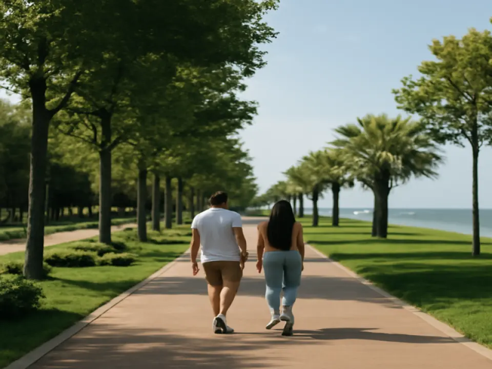 Stroll through the seaside park