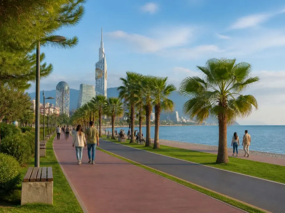 Stroll through the seaside park