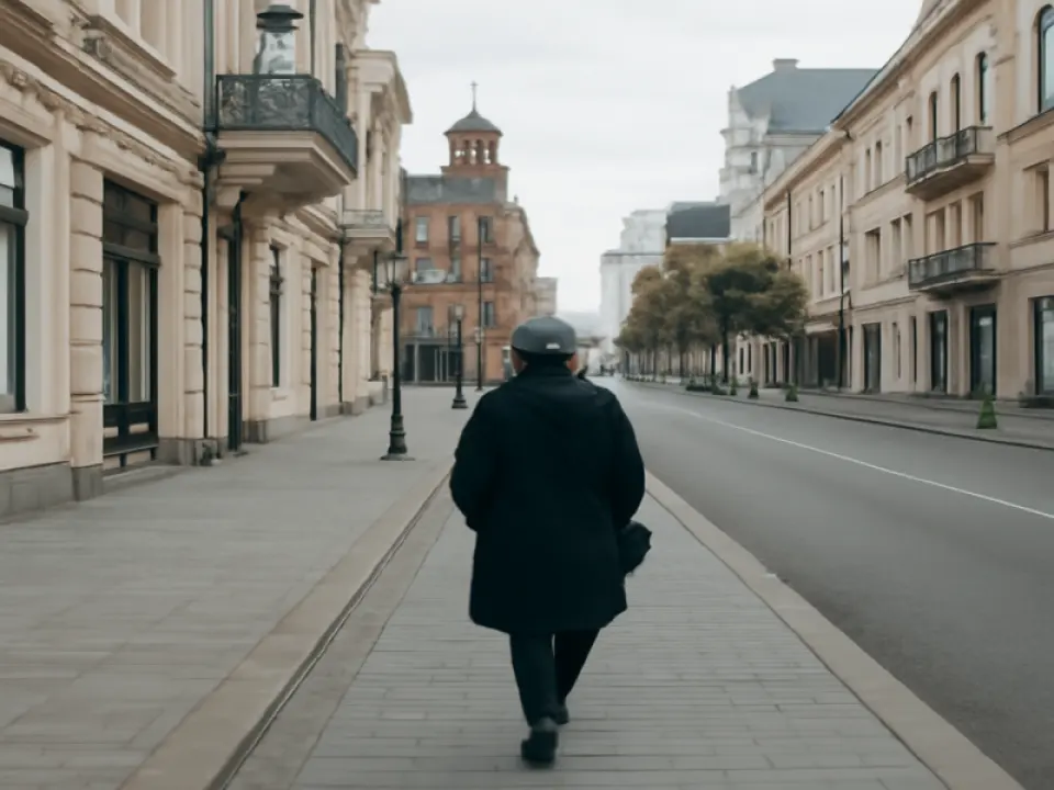A cool-weather stroll through quiet Batumi streets