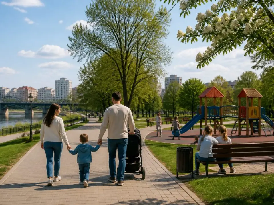 A family park day with kids