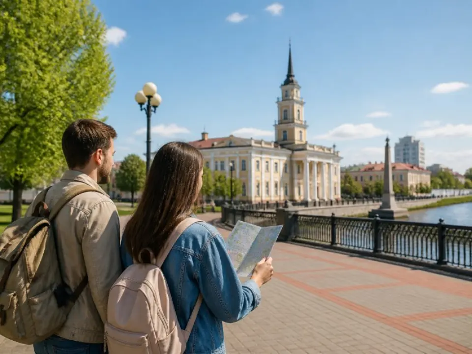 Route through city landmarks